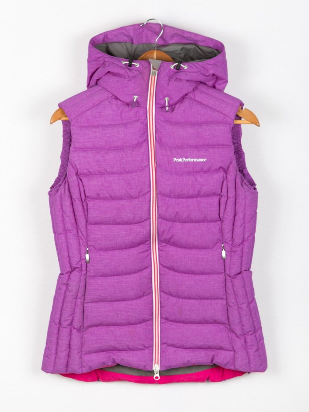 Peak Performance Hooded Sleeveless Real Down Puffer Vest - Purple - Women's S